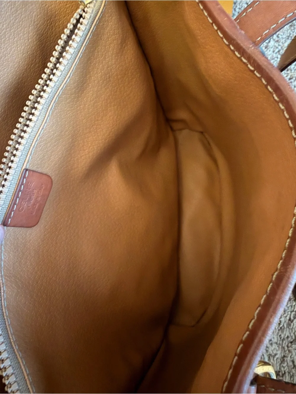 Authentic Vintage Celine Macadam Leather Bucket Purse